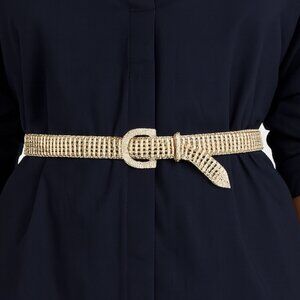 Nine West Women's Rhinestone Mesh Belt Size Medium NWT